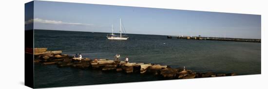 Boat in the Sea, Martha's Vineyard, Dukes County, Massachusetts, USA-null-Stretched Canvas