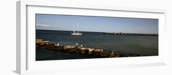 Boat in the Sea, Martha's Vineyard, Dukes County, Massachusetts, USA-null-Framed Photographic Print