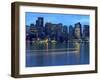 Boat Leaves Light Trail on Boston Harbor at Sunset, Boston, Massachusetts, USA-Nancy & Steve Ross-Framed Photographic Print