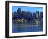 Boat Leaves Light Trail on Boston Harbor at Sunset, Boston, Massachusetts, USA-Nancy & Steve Ross-Framed Photographic Print