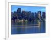 Boat Leaves Light Trail on Boston Harbor at Sunset, Boston, Massachusetts, USA-Nancy & Steve Ross-Framed Photographic Print