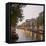 Boat Lined Canal at Dusk, Amsterdam, Netherlands-Marilyn Parver-Framed Stretched Canvas