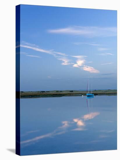 Boat Moored at East Head, West Wittering, Near Chichester, West Sussex, England, United Kingdom-Miller John-Stretched Canvas