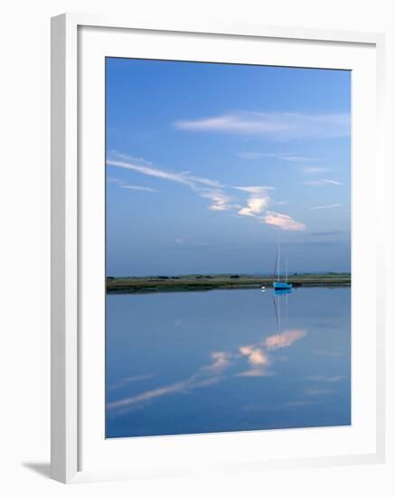 Boat Moored at East Head, West Wittering, Near Chichester, West Sussex, England, United Kingdom-Miller John-Framed Photographic Print