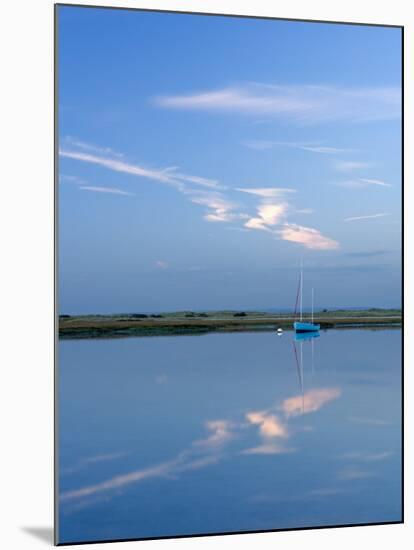 Boat Moored at East Head, West Wittering, Near Chichester, West Sussex, England, United Kingdom-Miller John-Mounted Photographic Print