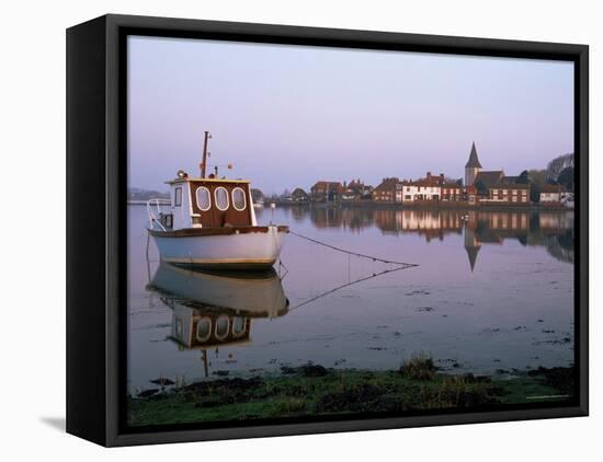 Boat Moored in Tidal Creek, Bosham Village, West Sussex, England, United Kingdom-Pearl Bucknall-Framed Stretched Canvas