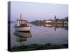 Boat Moored in Tidal Creek, Bosham Village, West Sussex, England, United Kingdom-Pearl Bucknall-Stretched Canvas