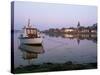 Boat Moored in Tidal Creek, Bosham Village, West Sussex, England, United Kingdom-Pearl Bucknall-Stretched Canvas