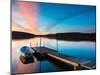 Boat Near Pier over a Idyllic Lake-Utterstr?m Photography-Mounted Photographic Print