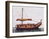 Boat of East China Sea, Painted on Silk, 19th Century-null-Framed Giclee Print