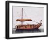 Boat of East China Sea, Painted on Silk, 19th Century-null-Framed Giclee Print