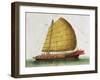 Boat of East China Sea, Painted on Silk, 19th Century-null-Framed Giclee Print