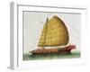 Boat of East China Sea, Painted on Silk, 19th Century-null-Framed Giclee Print