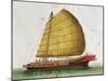 Boat of East China Sea, Painted on Silk, 19th Century-null-Mounted Giclee Print