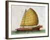 Boat of East China Sea, Painted on Silk, 19th Century-null-Framed Giclee Print