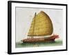 Boat of East China Sea, Painted on Silk, 19th Century-null-Framed Giclee Print