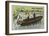 Boat of French Military Bridge Builders, 19th Century-null-Framed Giclee Print