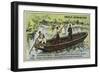 Boat of French Military Bridge Builders, 19th Century-null-Framed Giclee Print