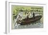 Boat of French Military Bridge Builders, 19th Century-null-Framed Giclee Print