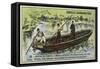 Boat of French Military Bridge Builders, 19th Century-null-Framed Stretched Canvas