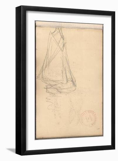 Boat of Trouville (Pencil on Paper)-Claude Monet-Framed Giclee Print