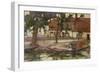 Boat on a Canal, French Village-Anne Redpath-Framed Giclee Print