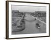 Boat on Aldebaran Canal Passing Houses in Venice, California-null-Framed Photographic Print