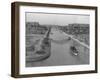 Boat on Aldebaran Canal Passing Houses in Venice, California-null-Framed Photographic Print