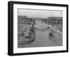 Boat on Aldebaran Canal Passing Houses in Venice, California-null-Framed Photographic Print