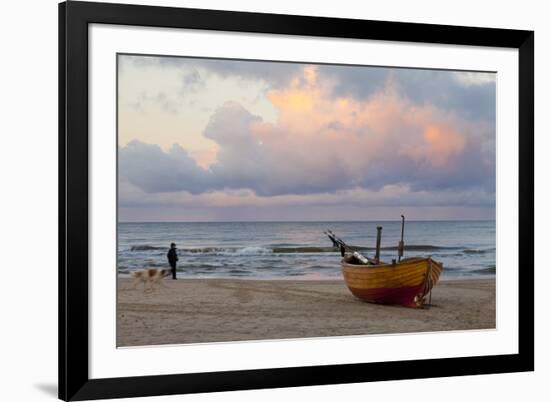 Boat on Beach, Ahlbeck, Island of Usedom, Baltic Coast, Mecklenburg-Vorpommern, Germany, Europe-Miles Ertman-Framed Photographic Print