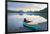 Boat on beach at Lake McDonald, Glacier National Park, Montana-Alan Majchrowicz-Framed Photographic Print