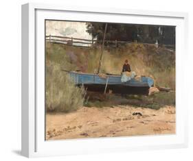 Boat on beach, Queenscliff-Tom Roberts-Framed Giclee Print