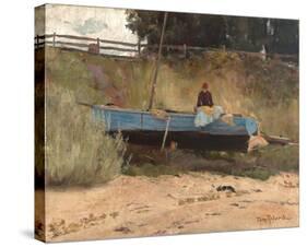 Boat on beach, Queenscliff-Tom Roberts-Stretched Canvas