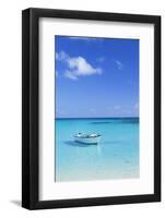 Boat on Blue Lagoon, Nacula Island, Yasawa Islands, Fiji-Ian Trower-Framed Photographic Print