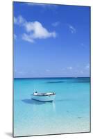 Boat on Blue Lagoon, Nacula Island, Yasawa Islands, Fiji-Ian Trower-Mounted Photographic Print