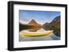 Boat on Calm Morning at Two Medicine Lake in Glacier National Park, Montana-Chuck Haney-Framed Photographic Print