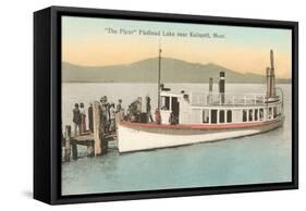 Boat on Flathead Lake, Montana-null-Framed Stretched Canvas