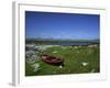 Boat on Green Foreshore, Landscape in Connemara, County Galway, Connacht, Republic of Ireland-Lawrence Graham-Framed Photographic Print