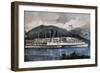 Boat on Hudson River, United States, 19th Century-null-Framed Giclee Print