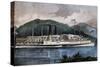 Boat on Hudson River, United States, 19th Century-null-Stretched Canvas