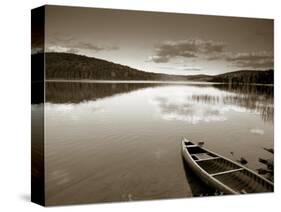 Boat on Lake in New Hampshire, New England, USA-Peter Adams-Stretched Canvas