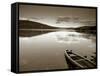 Boat on Lake in New Hampshire, New England, USA-Peter Adams-Framed Stretched Canvas