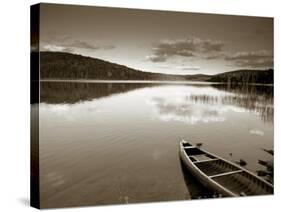 Boat on Lake in New Hampshire, New England, USA-Peter Adams-Stretched Canvas