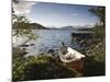 Boat on Lake Kilpisjarvi, Kilpisjarvi, Arctic Circle, Lapland, Finland-Doug Pearson-Mounted Photographic Print