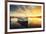 Boat on Lake with a Reflection in the Water at Sunset-Valentin Valkov-Framed Photographic Print