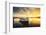 Boat on Lake with a Reflection in the Water at Sunset-Valentin Valkov-Framed Photographic Print