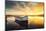 Boat on Lake with a Reflection in the Water at Sunset-Valentin Valkov-Mounted Photographic Print