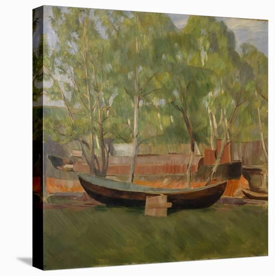 Boat on land-Erik Theodor Werenskiold-Stretched Canvas