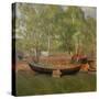 Boat on land-Erik Theodor Werenskiold-Stretched Canvas