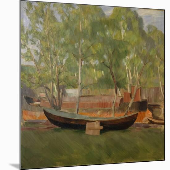 Boat on land-Erik Theodor Werenskiold-Mounted Giclee Print